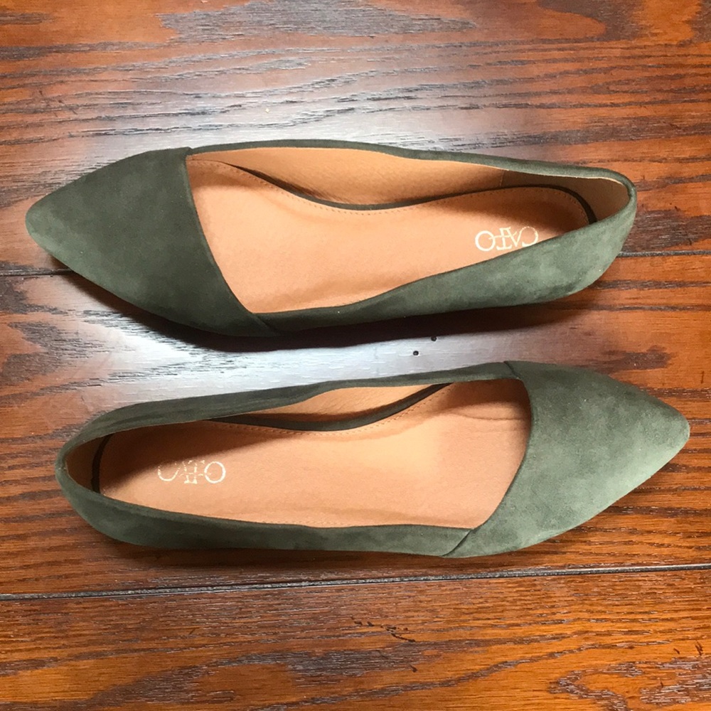 CATO///Olive green flats
